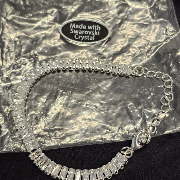 Swarovski Women's Crystal Baguette Tennis Bracelet - Picture 1 of 4